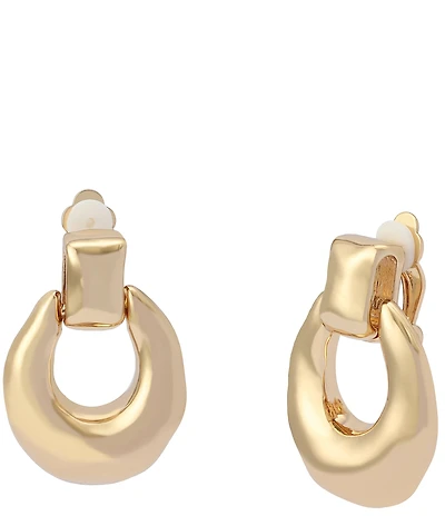 Robert Lee Morris Soho Molten Doorknocker Clip Orbital Earrings