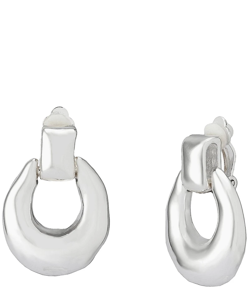 Robert Lee Morris Soho Molten Doorknocker Clip Orbital Earrings