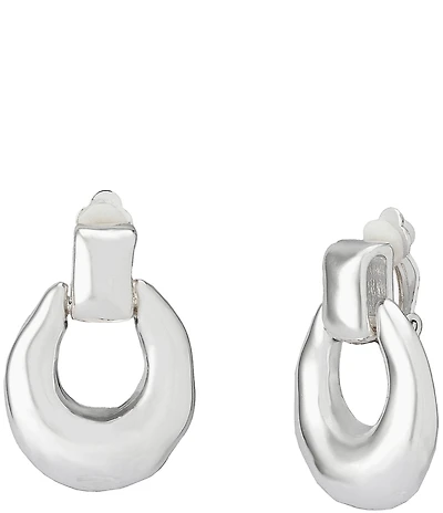 Robert Lee Morris Soho Molten Doorknocker Clip Orbital Earrings