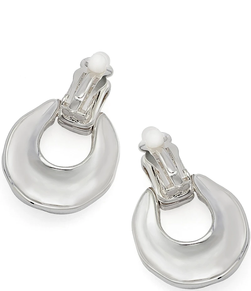 Robert Lee Morris Soho Molten Doorknocker Clip Orbital Earrings