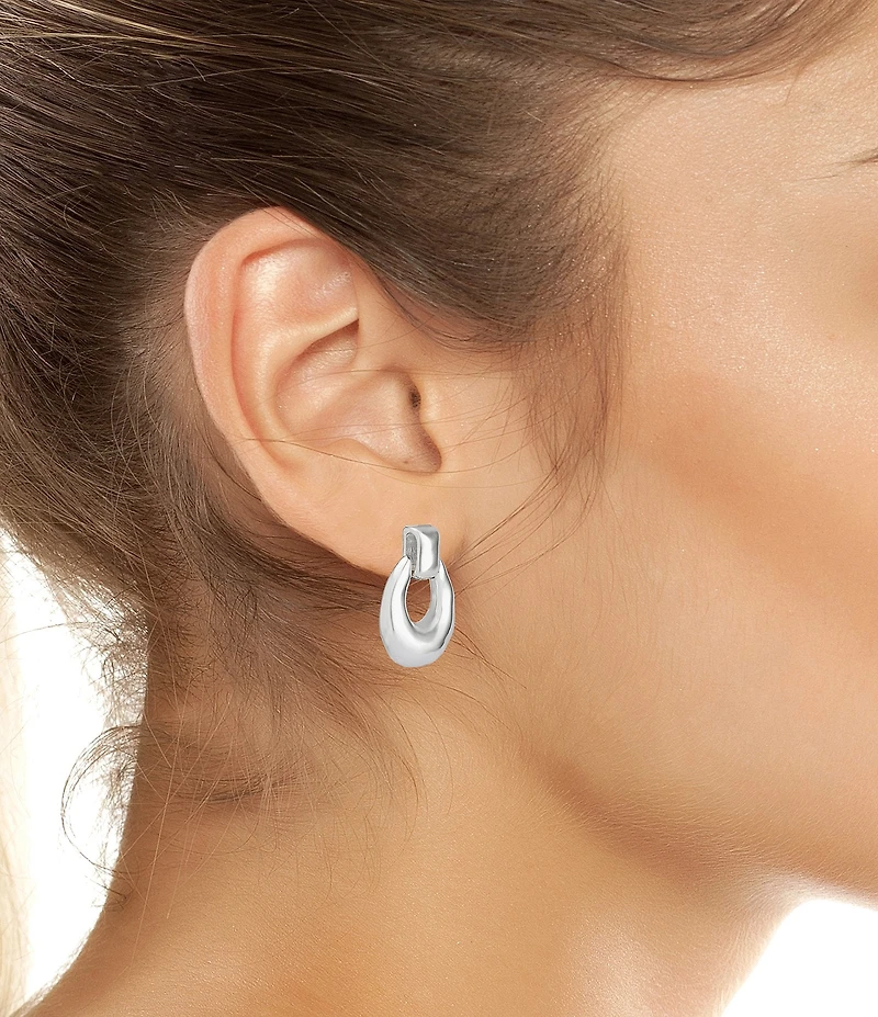 Robert Lee Morris Soho Molten Doorknocker Clip Orbital Earrings