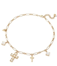 Robert Lee Morris Soho Mother Of Pearl Cross Bib Collar Necklace