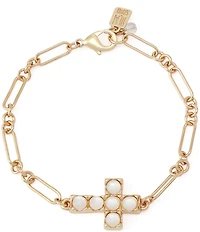 Robert Lee Morris Soho Mother of Pearl Cross Line Bracelet