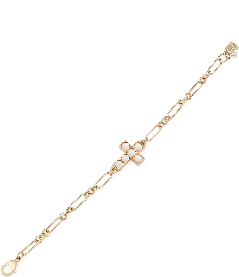 Robert Lee Morris Soho Mother of Pearl Cross Line Bracelet