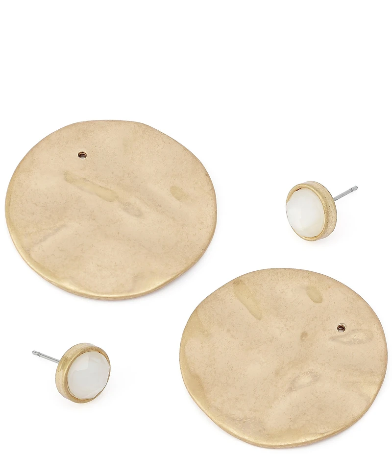 Robert Lee Morris Soho Mother-of-Pearl Disc Ear Jacket Earrings