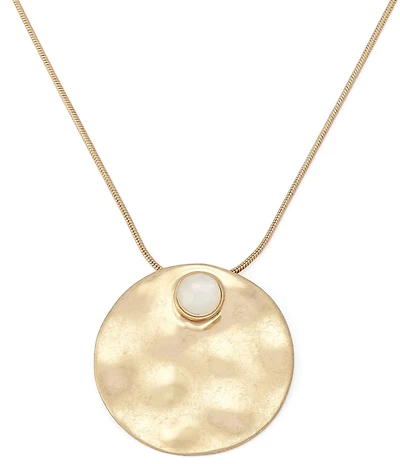 Robert Lee Morris Soho Mother-of-Pearl Disc Short Pendant Necklace