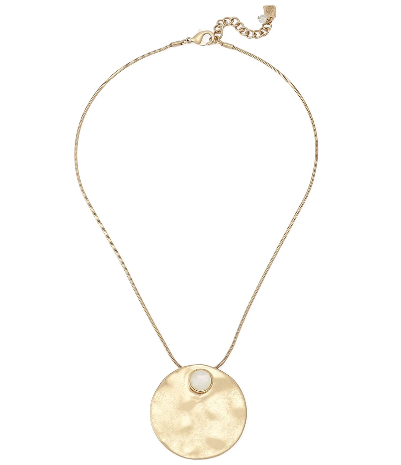 Robert Lee Morris Soho Mother-of-Pearl Disc Short Pendant Necklace