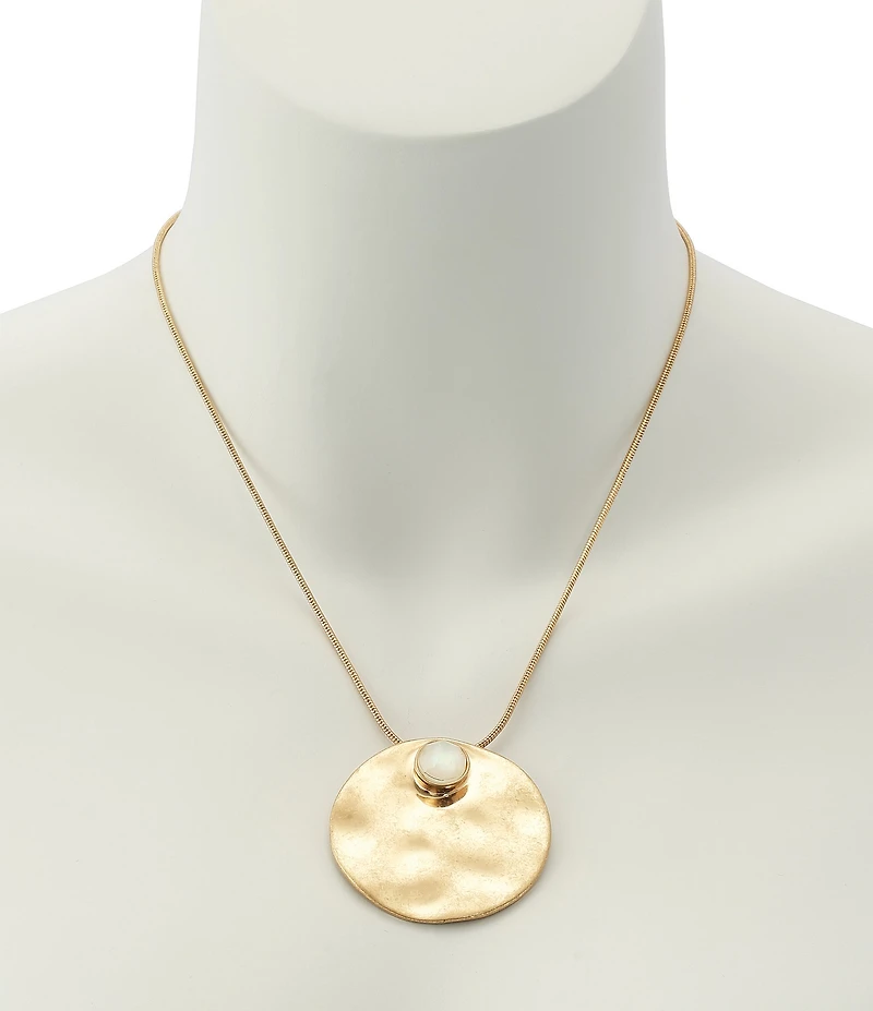 Robert Lee Morris Soho Mother-of-Pearl Disc Short Pendant Necklace