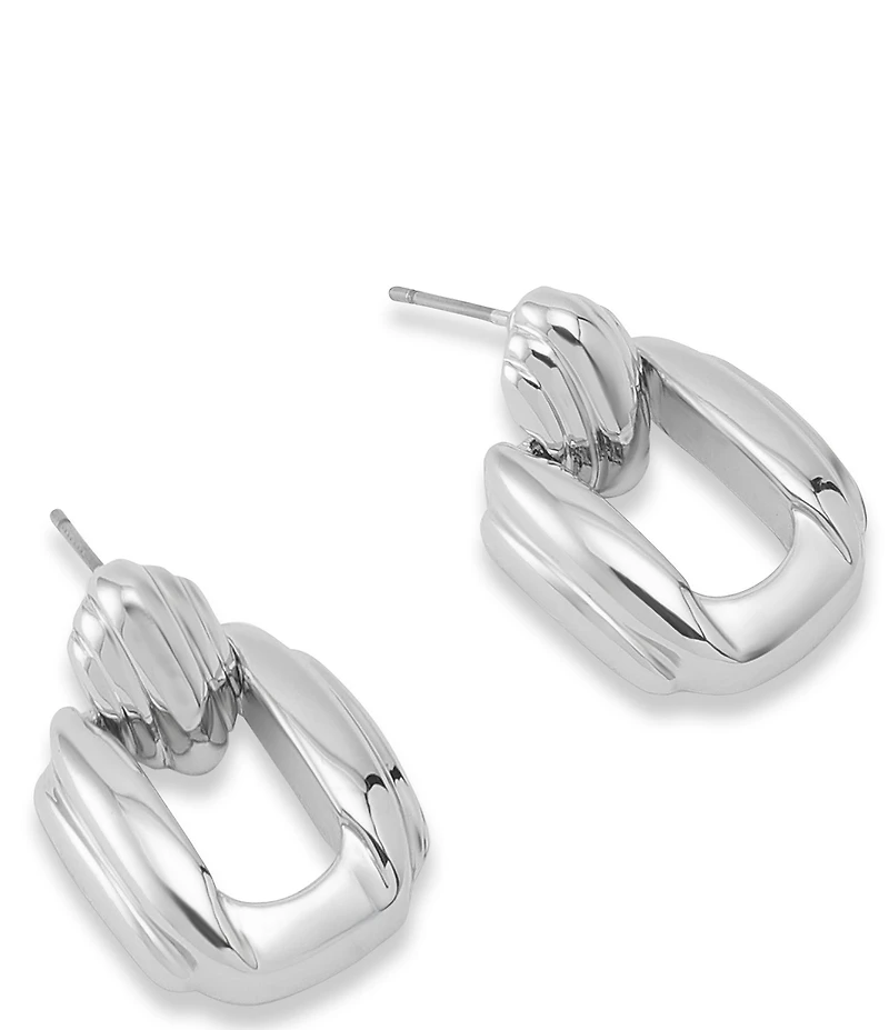 Robert Lee Morris Soho Ribbed Doorknocker Drop Earrings