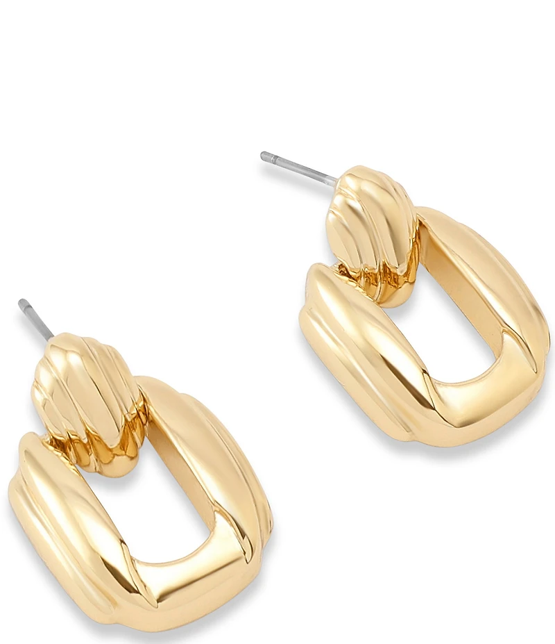 Robert Lee Morris Soho Ribbed Doorknocker Drop Earrings