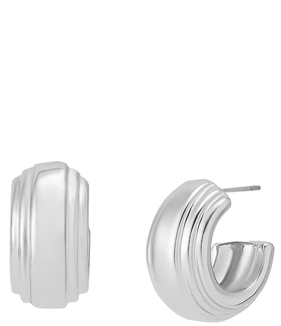 Robert Lee Morris Soho Ribbed Huggie Hoop Earrings