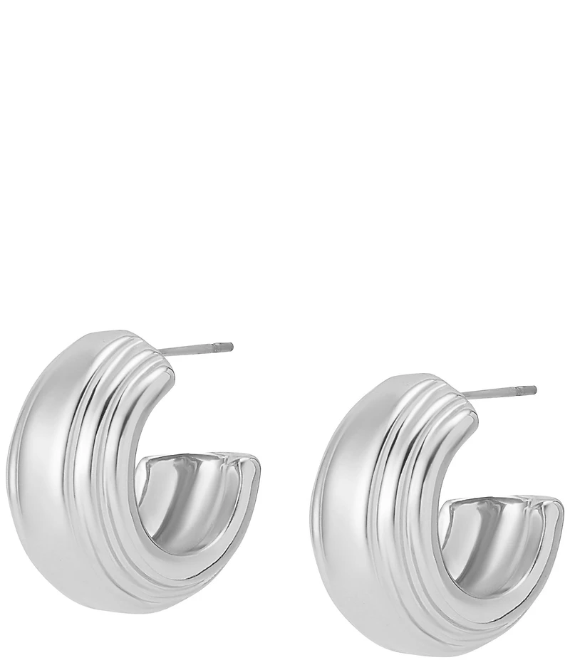 Robert Lee Morris Soho Ribbed Huggie Hoop Earrings