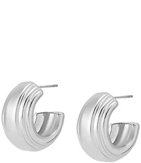 Robert Lee Morris Soho Ribbed Huggie Hoop Earrings