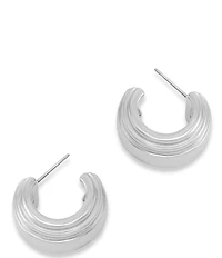 Robert Lee Morris Soho Ribbed Huggie Hoop Earrings
