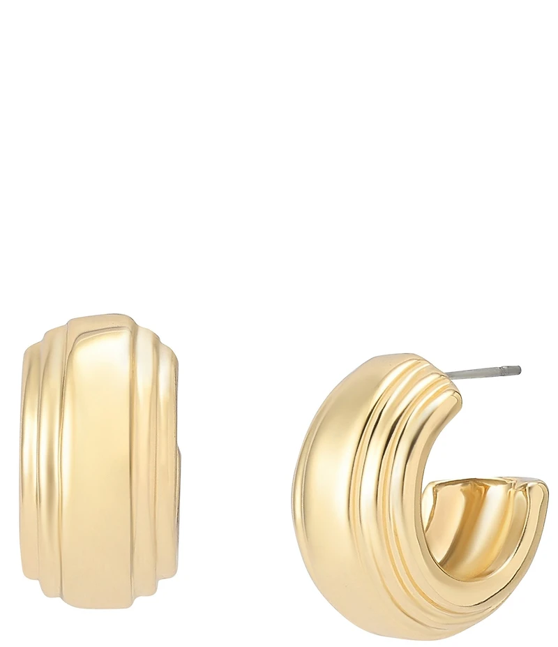 Robert Lee Morris Soho Ribbed Huggie Hoop Earrings