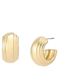 Robert Lee Morris Soho Ribbed Huggie Hoop Earrings