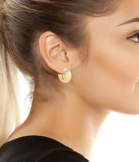 Robert Lee Morris Soho Ribbed Huggie Hoop Earrings