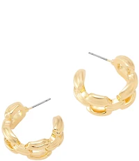 Robert Lee Morris Soho Ribbed Chain Link Hoop Earrings