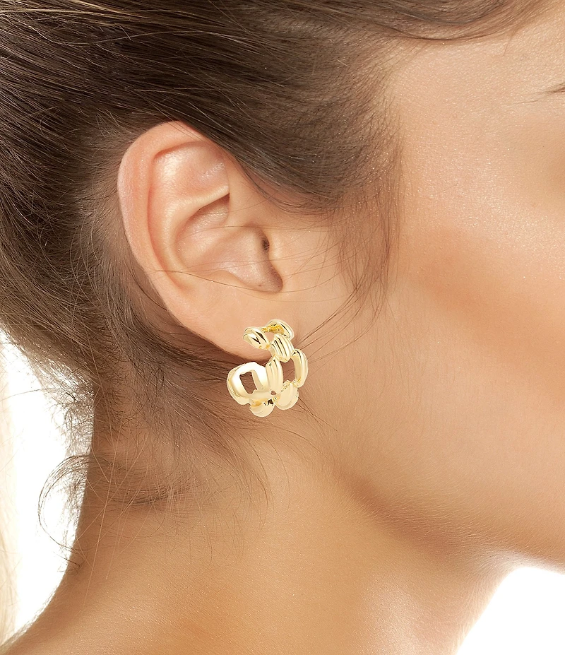 Robert Lee Morris Soho Ribbed Chain Link Hoop Earrings