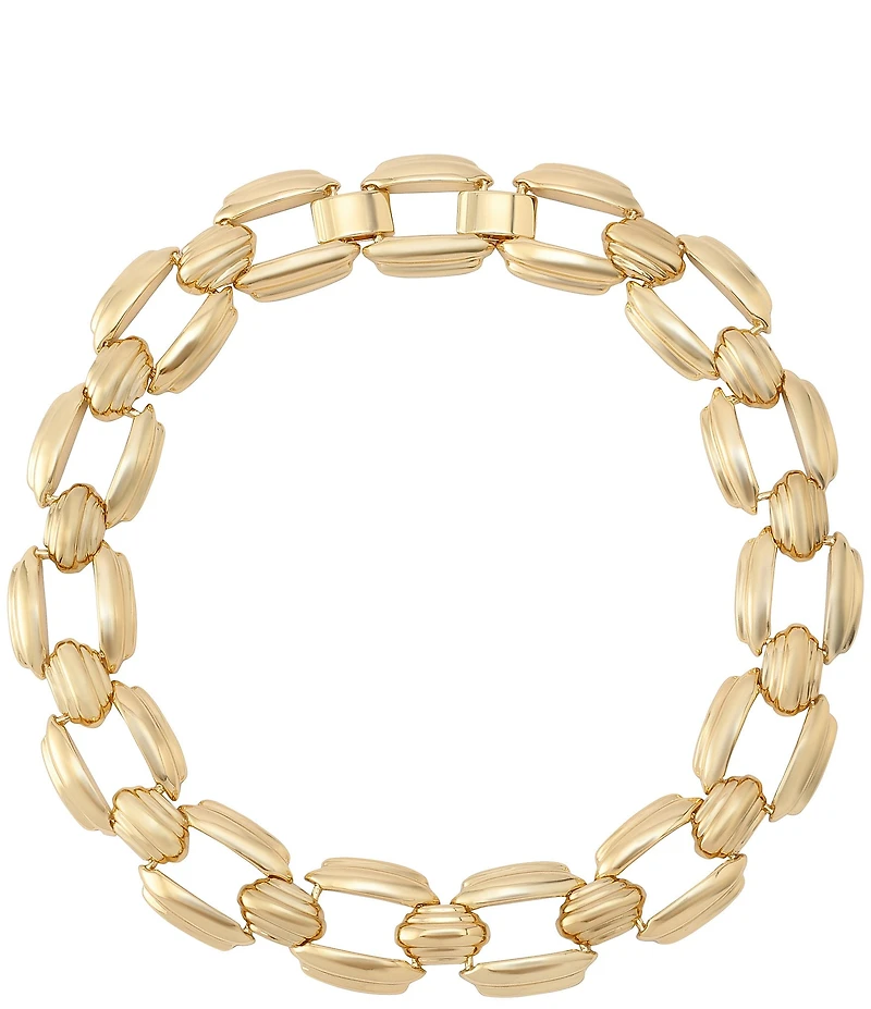 Robert Lee Morris Soho Ribbed Statement Chain Collar Necklace