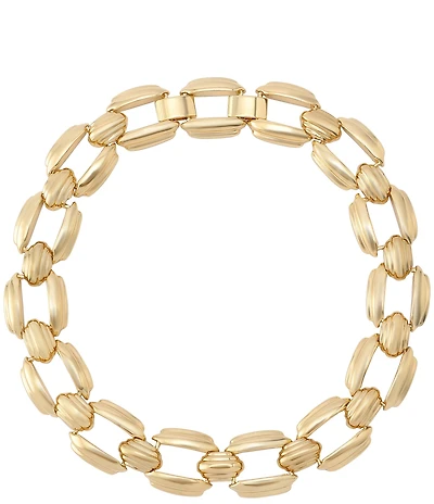 Robert Lee Morris Soho Ribbed Statement Chain Collar Necklace