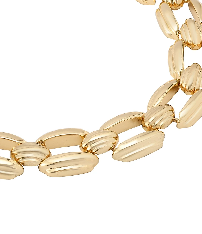 Robert Lee Morris Soho Ribbed Statement Chain Collar Necklace