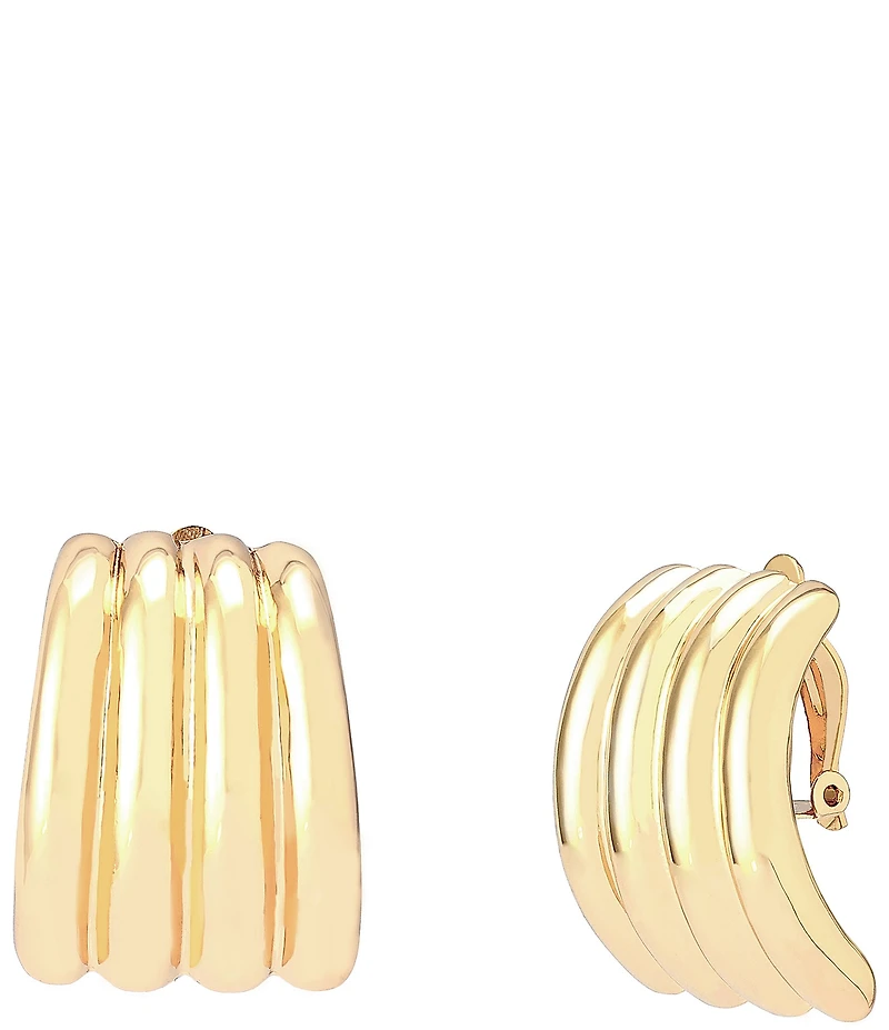 Robert Lee Morris Soho Ribbed Tube Clip Earrings