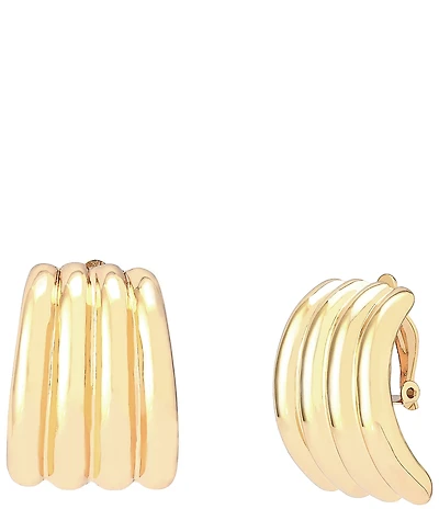 Robert Lee Morris Soho Ribbed Tube Clip Earrings