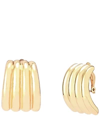 Robert Lee Morris Soho Ribbed Tube Clip Earrings