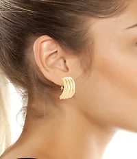Robert Lee Morris Soho Ribbed Tube Clip Earrings