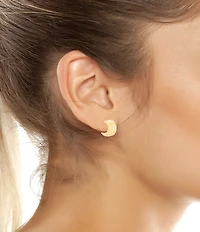 Robert Lee Morris Soho Ribbed Tube Huggie Hoop Earrings