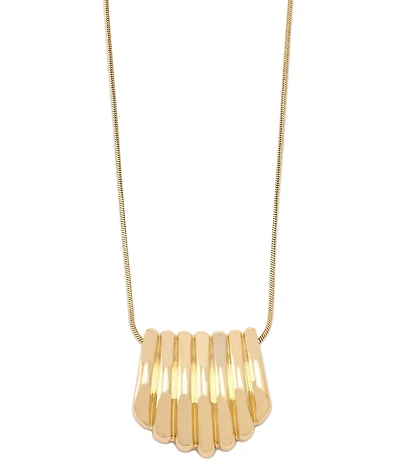 Robert Lee Morris Soho Ribbed Tube Short Pendant Necklace