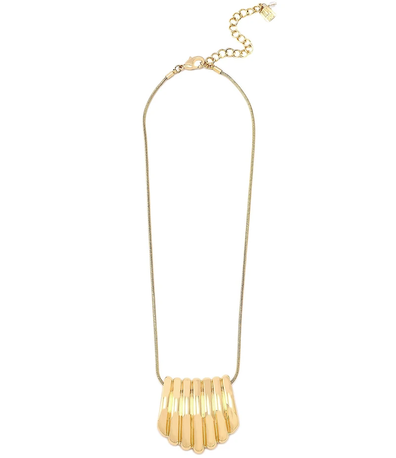 Robert Lee Morris Soho Ribbed Tube Short Pendant Necklace