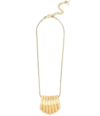 Robert Lee Morris Soho Ribbed Tube Short Pendant Necklace