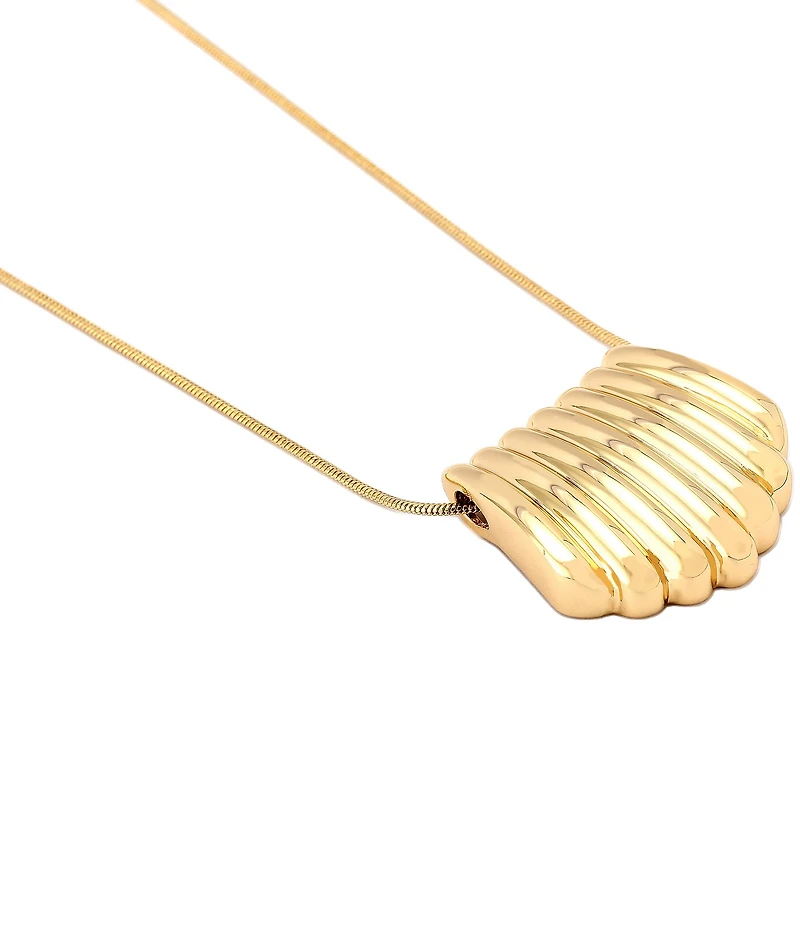Robert Lee Morris Soho Ribbed Tube Short Pendant Necklace