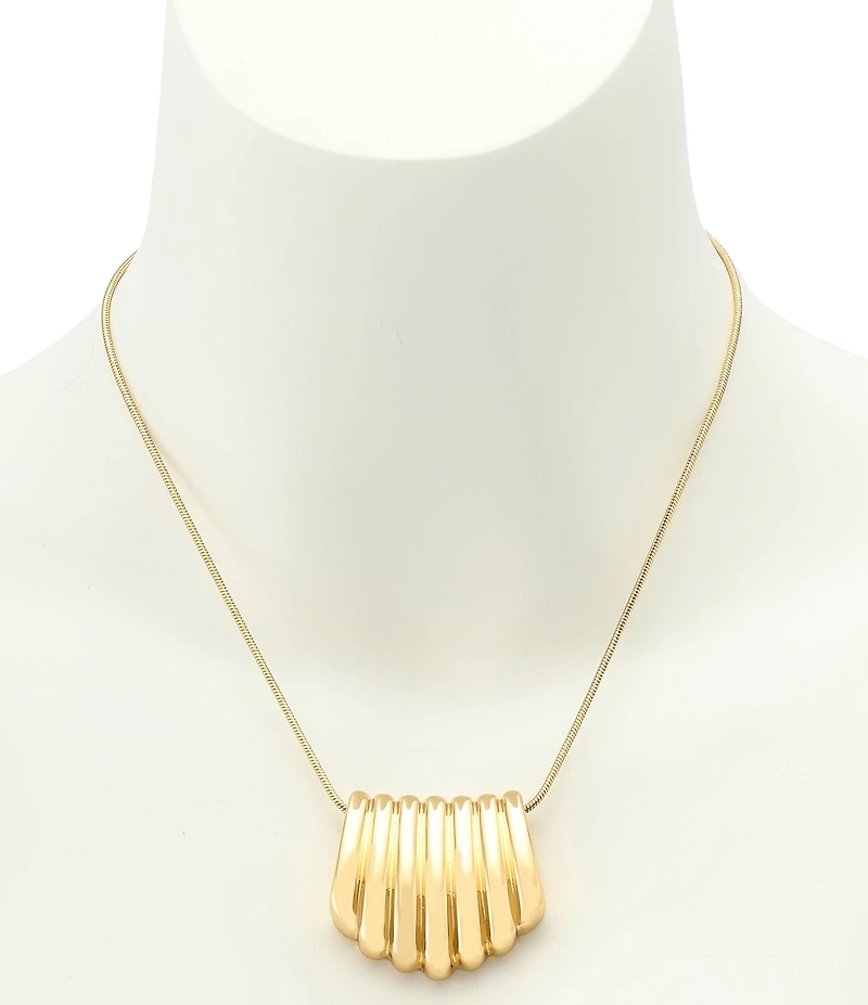 Robert Lee Morris Soho Ribbed Tube Short Pendant Necklace