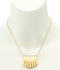 Robert Lee Morris Soho Ribbed Tube Short Pendant Necklace