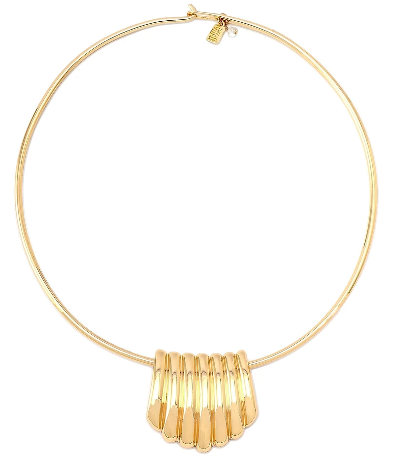 Robert Lee Morris Soho Ribbed Tube Wire Short Pendant Necklace