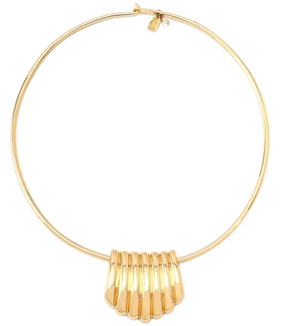 Robert Lee Morris Soho Ribbed Tube Wire Short Pendant Necklace