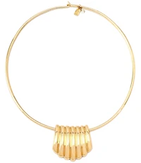 Robert Lee Morris Soho Ribbed Tube Wire Short Pendant Necklace