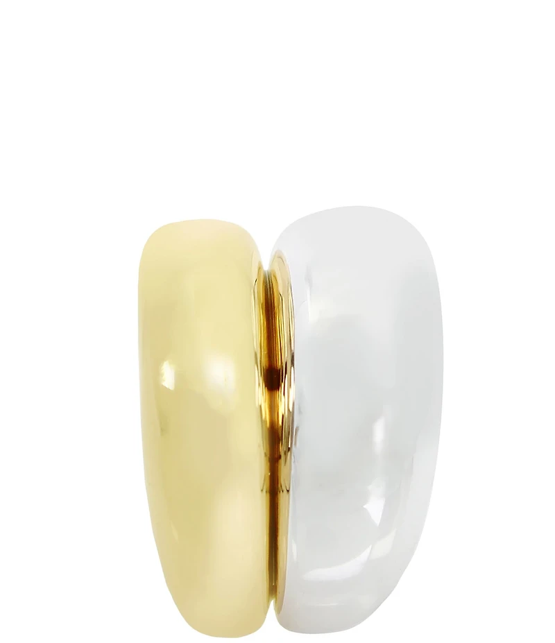 Robert Lee Morris Soho Ribbed Two Tone Sculptural Stacked Ring