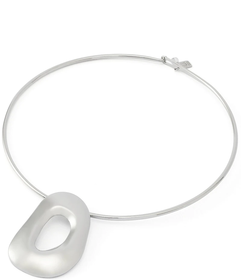Robert Lee Morris Soho Sculpted Link Pendant Wire Collar Necklace