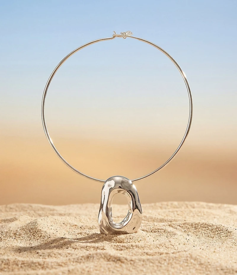 Robert Lee Morris Soho Sculpted Link Pendant Wire Collar Necklace