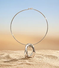 Robert Lee Morris Soho Sculpted Link Pendant Wire Collar Necklace