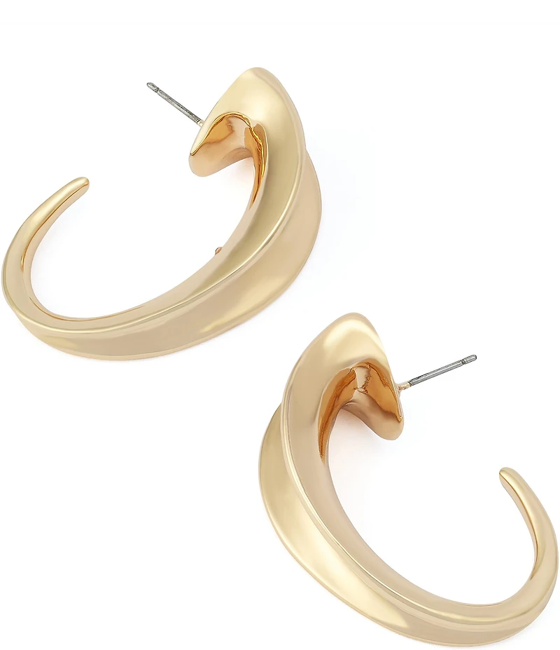 Robert Lee Morris Soho Chunky Sculpted Medium Hoop Earrings