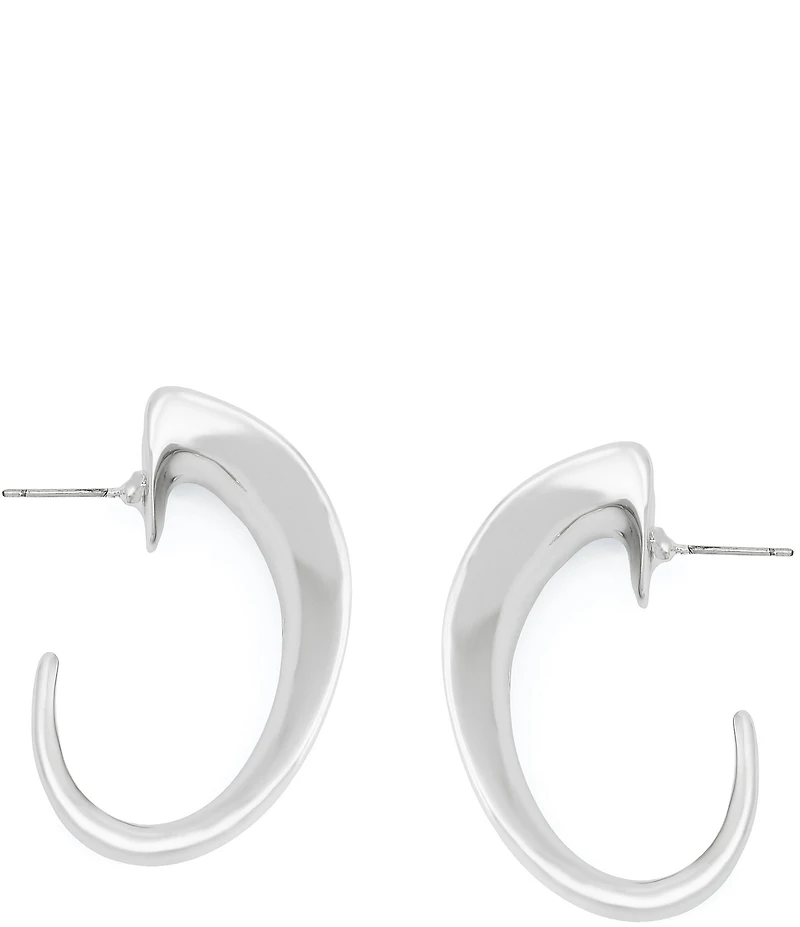 Robert Lee Morris Soho Chunky Sculpted Medium Hoop Earrings