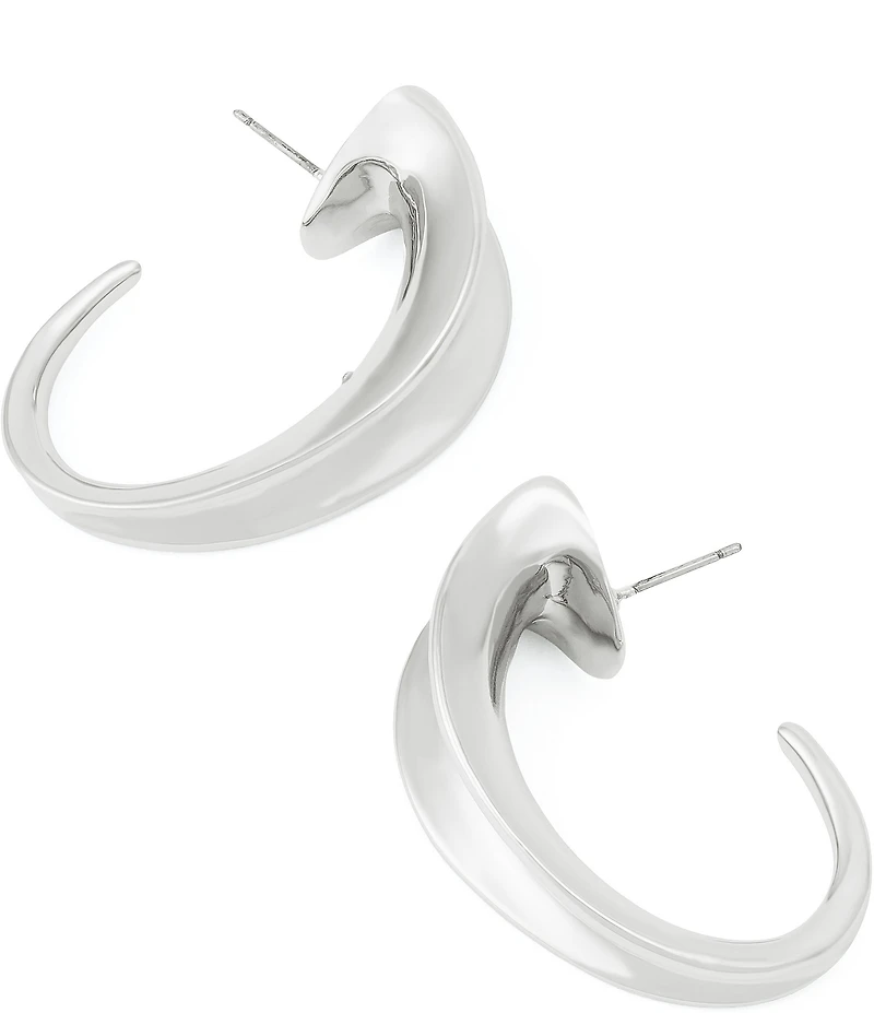 Robert Lee Morris Soho Chunky Sculpted Medium Hoop Earrings