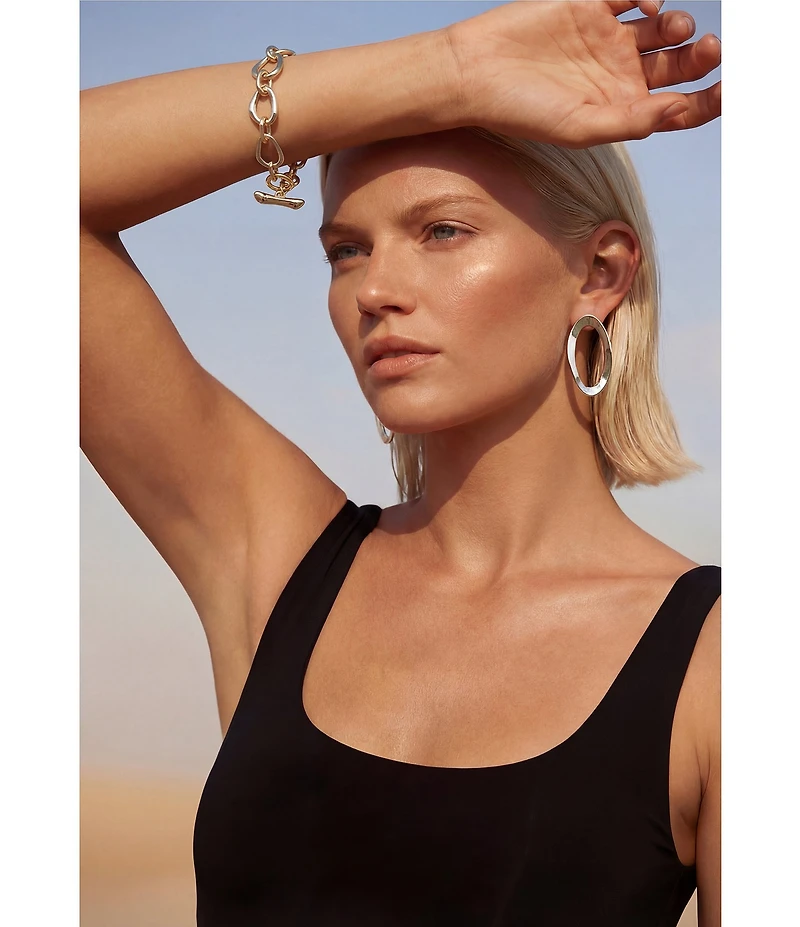 Robert Lee Morris Soho Sculpted Small Circle Hoop Earrings