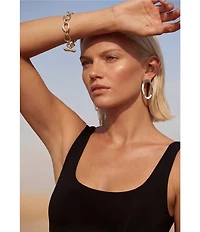 Robert Lee Morris Soho Sculpted Small Circle Hoop Earrings