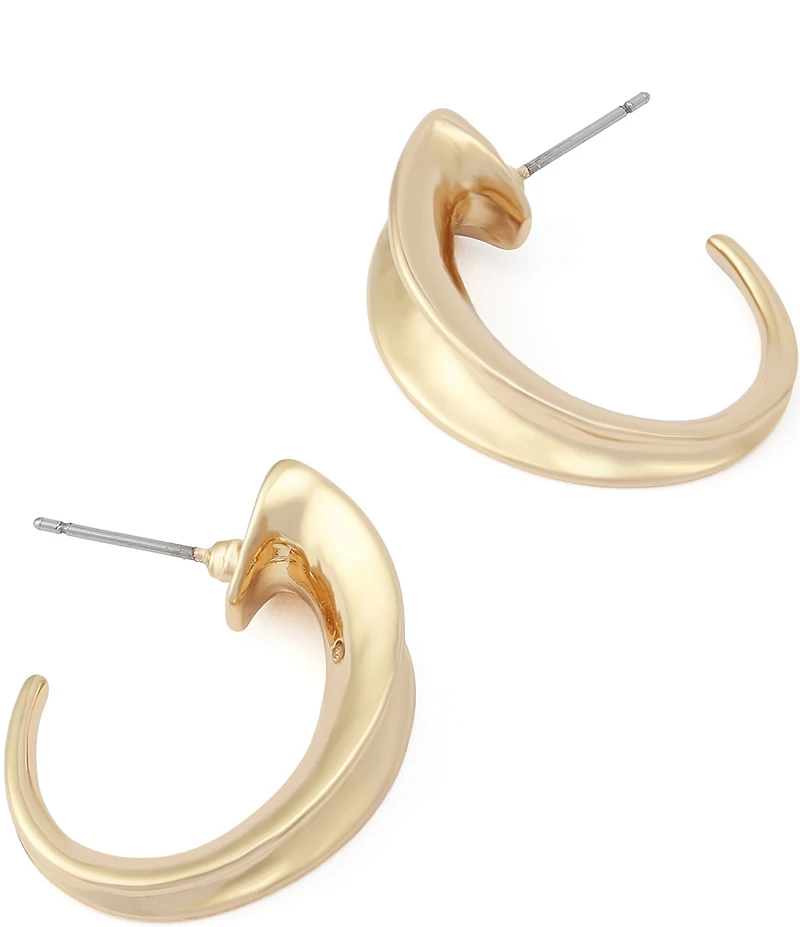 Robert Lee Morris Soho Chunky Sculpted Small Hoop Earrings